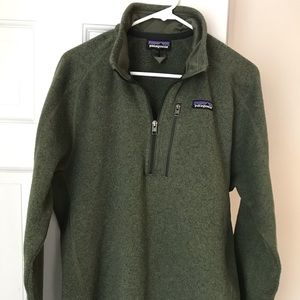 Patagonia Better Sweater 1/4 zip pullover in Industrial Green